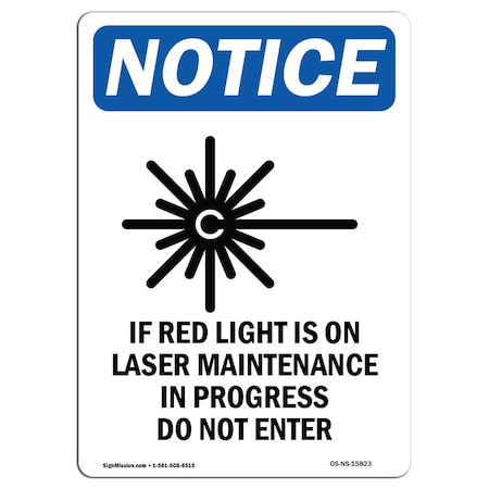 Signmission Safety Sign, OSHA Notice, 24" Height, NOTICE If Red Light Sign With Symbol, Portrait OS-NS-D-1824-V-15823
